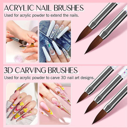 31-Piece UV Gel Nail Brush Set, UV Gel Nail Brushes, Including Dotting Brushes, Carving, Painting, and Gradient Brushes