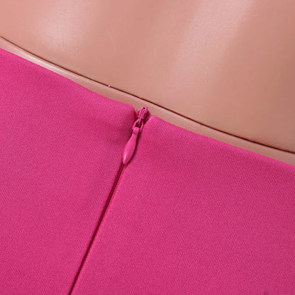 Pink Feather Spliced Skirts for Women 2024 Summer Women's Fashion Feather Tassel Short Skirt High Waist Slim Party Club Skirts