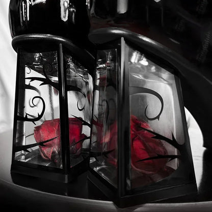 Punk Gothic High Heels Pumps Women 2024 New Rose Heeled Patent Leather Shoes Woman Ankle Straps Black Mary Jane Shoes