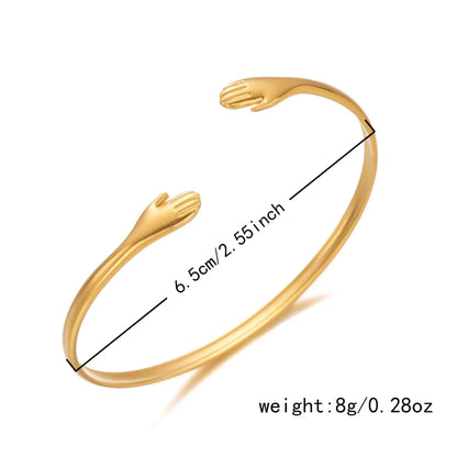 Exaggerated Metal Shell Starfish Flower Bangles Bracelets For Women Men Stainless Steel Fish Bow Heart Open Cuff Bangle Jewelry