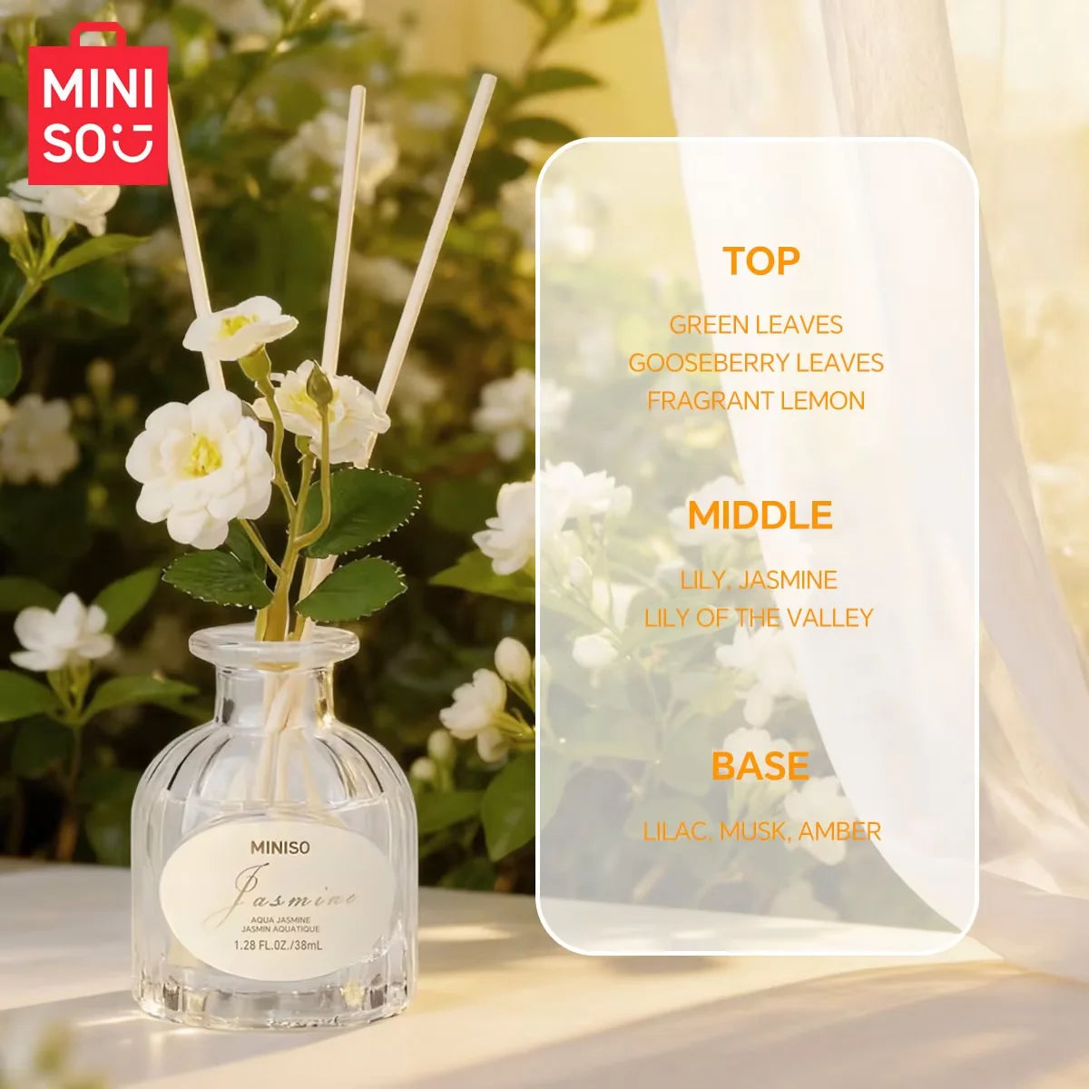 Miniso Flower Charm Dry Floral Fragrance Series Long lasting Fresh Fragrance Suitable for Bathroom Aromatherapy Festival Gift
