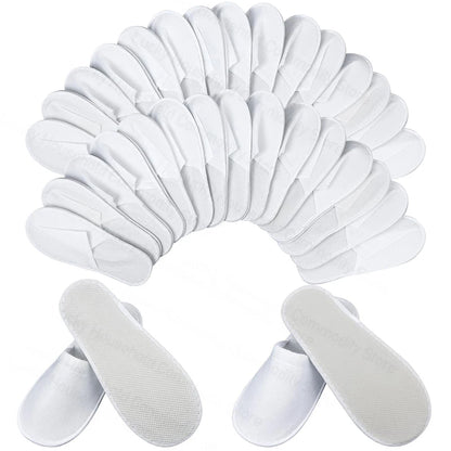 12-320Pairs Disposable Hotel Slippers Customized Wedding Slippers Non-Slip Brushed Slipper Unisex Guest Slippers for Travel/Home