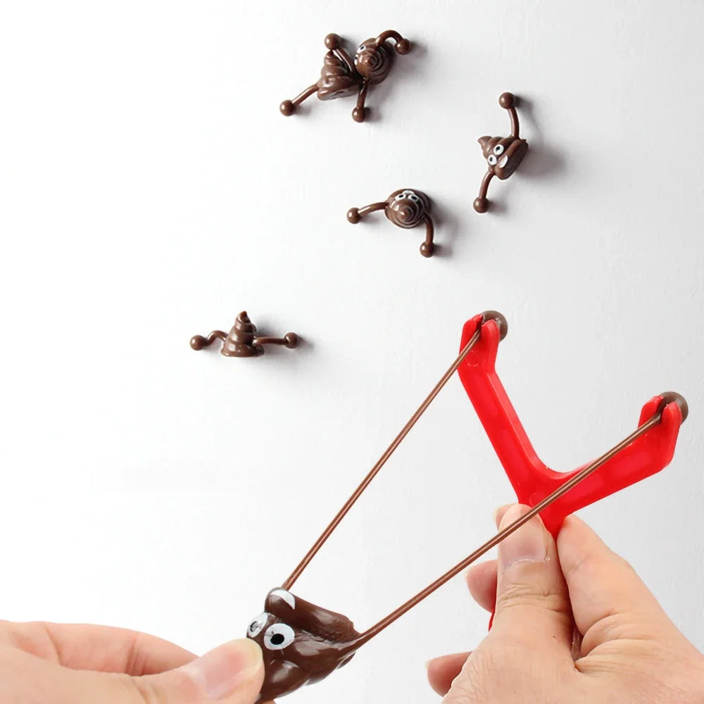 5/10 Sets Funny Poop Launcher Poop Slingshot Bullet Children's Birthday Party Christmas Gift Decompression Toys Spoof Props