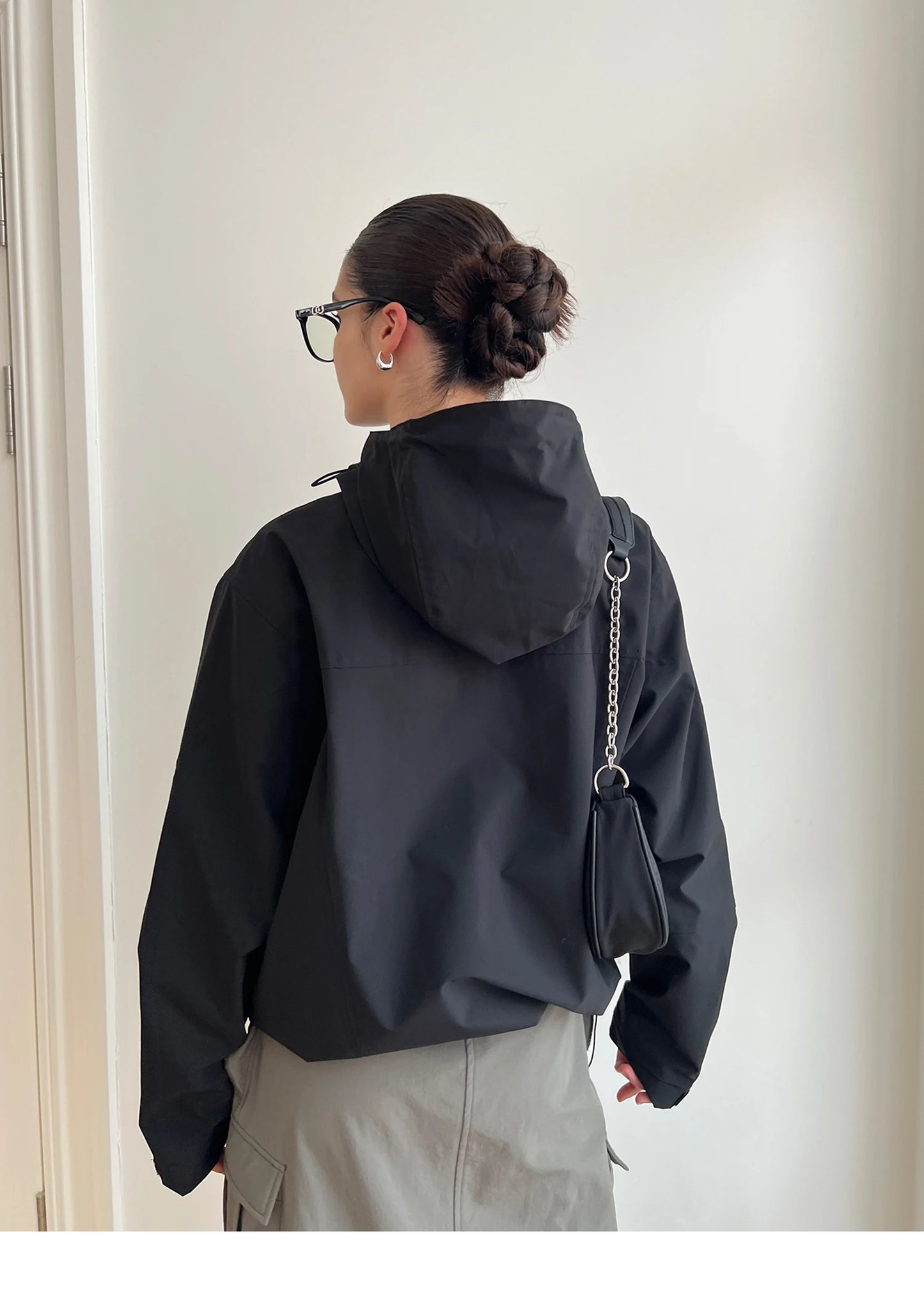 Autumn Outdoor Jacket Women Vintage Hooded Windbreaker Ladies Casual Loose Zipper Jackets Female Neutral Style Sporty Coat