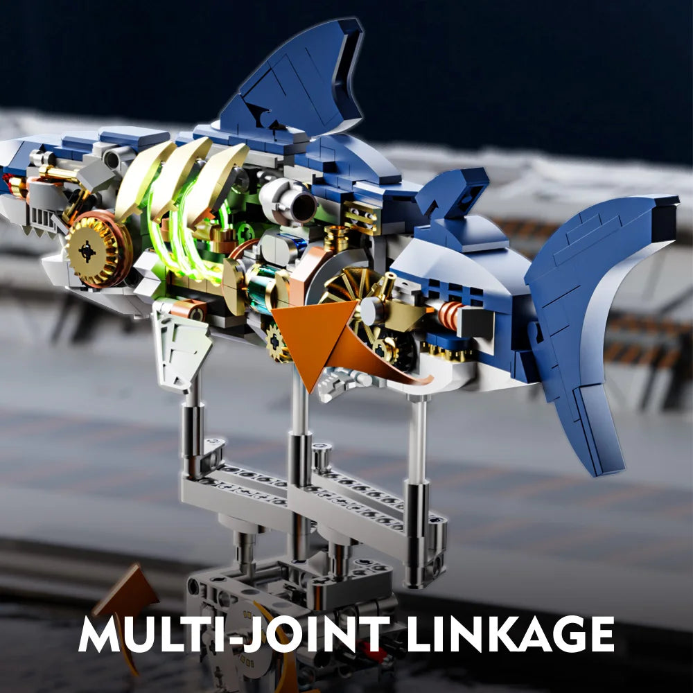 Shark Deep Sea Creature Building Kit Mechanical Shark Sea Creature Building Blocks Set Creative Gifts for Girls and Boys 687pcs