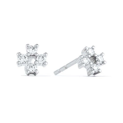 925 Sterling Silver Ear Needle Geometric Zircon Metal Earrings for women Shiny Crystal Luxury Small Stud Fashion Wedding Jewelry