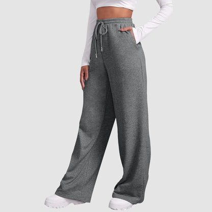 Women’s Drawstring Sweatpants Wide Straight Leg Pants Solid Color Sweatpants Casual Pants For Women 2024 Spring Emale Clothes