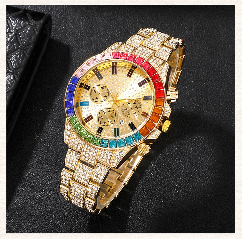 Diamond Women's Watches Gold Watch Ladies Wrist Watches Luxury Brand Rhinestone Women Bracelet Set Watches Female Relogio