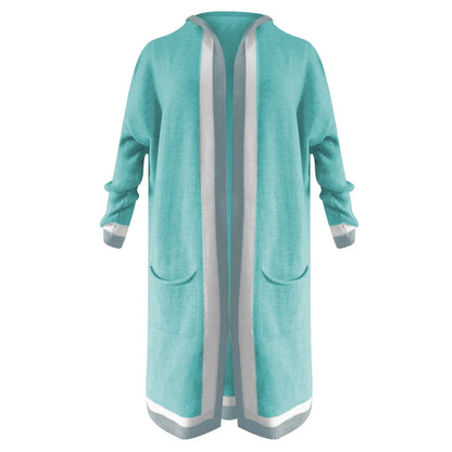 Women's Casual Hooded Sweater Cardigan Coat Chic Warm Loose Fit Streetwear Long Sweater Knitted Cardigan Autumn Winter Oversized
