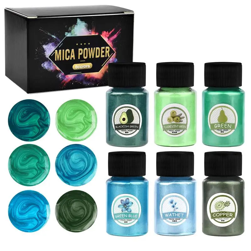 6/24/30Pcs-Set Epoxy Resin Dye Mica Powder Powdered Pigments Set Resin Mica Pearlescent Resin Pearl Box-Packed Micas Colorants