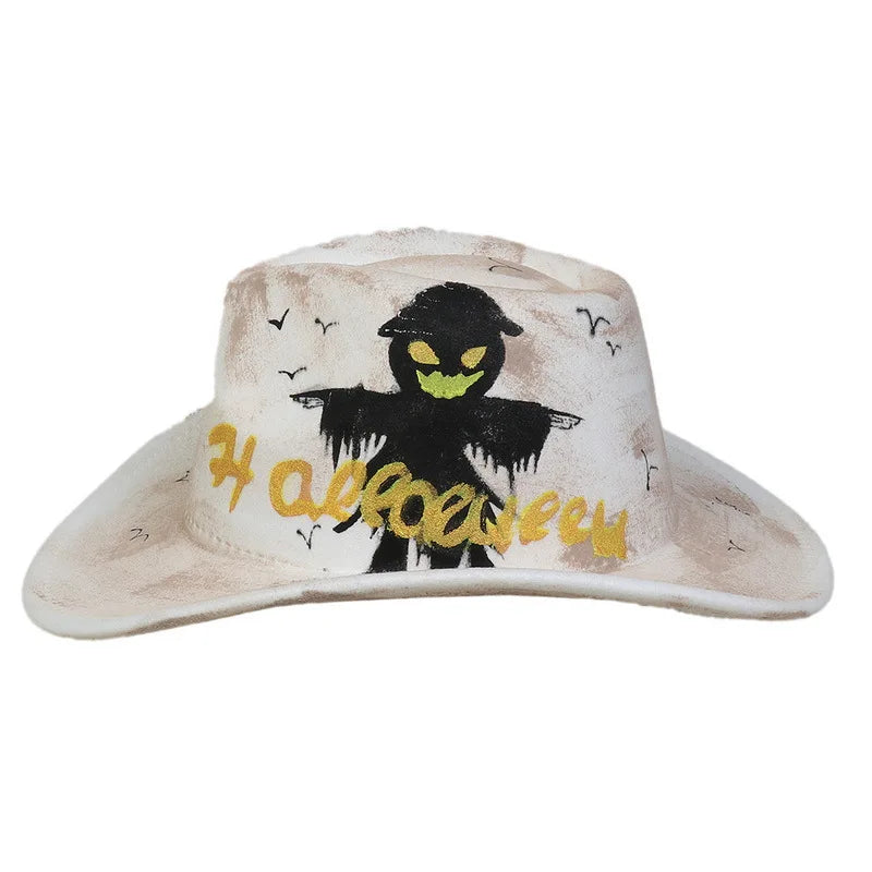 EtherealBe Halloween cowboy hat for adults featuring spooky design and fun graphics