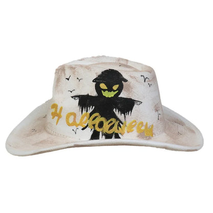 EtherealBe Halloween cowboy hat for adults featuring spooky design and fun graphics