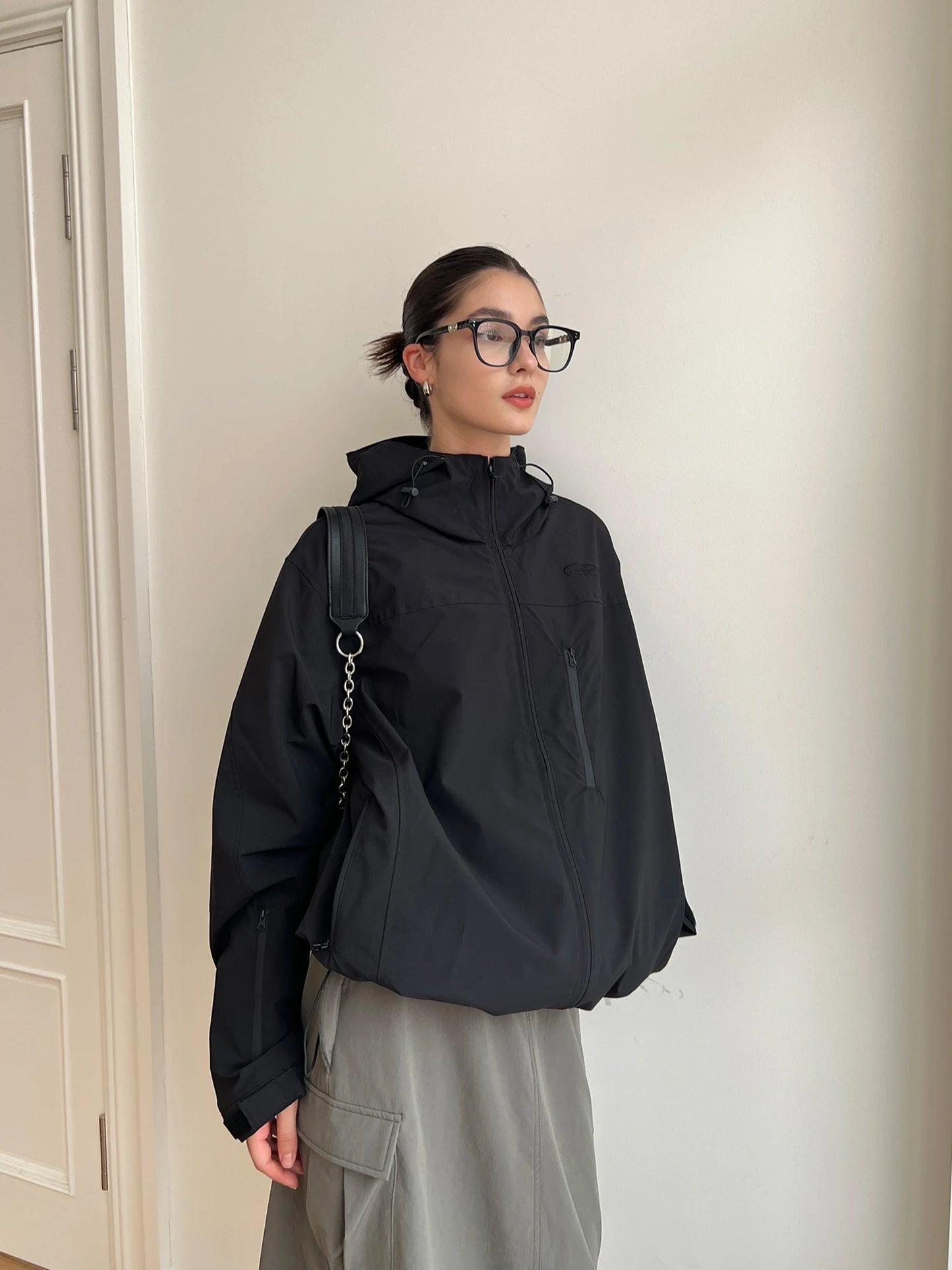 Autumn Outdoor Jacket Women Vintage Hooded Windbreaker Ladies Casual Loose Zipper Jackets Female Neutral Style Sporty Coat