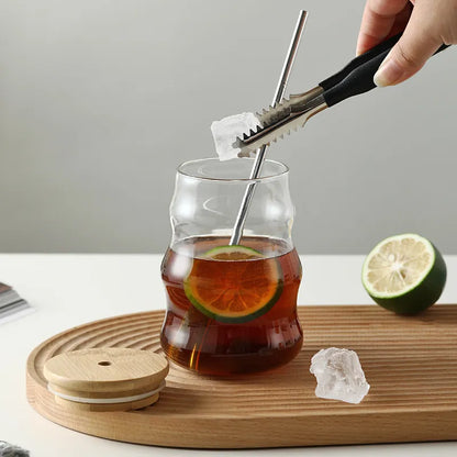YWDL 500ml Glass Tumblers Cups With Straw Mason Jar Clear Juice Coffee Milk Cup With Bamboo Lids Drinkware Stripe Beer Mug