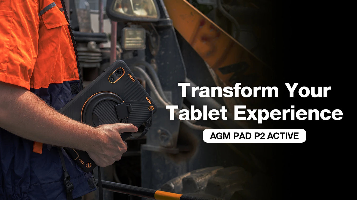 AGM P2 Active 11" FHD Rugged Tablet, IP68 Waterproof/Dustproof, 8GB RAM+256GB, Android 14, G99, Widevine L1 P2W Durable Pad