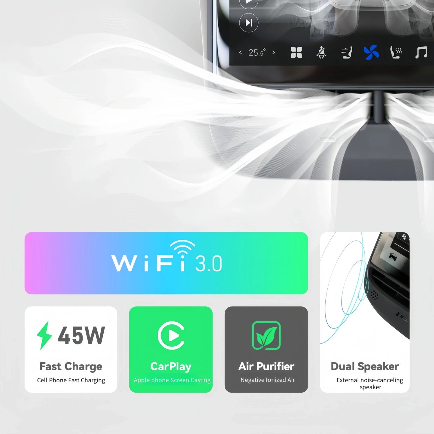 Android 12 7 inch Smart Screen Car Radio 2+32g for Tesla Model 3 Y Rear Seat Multimedia Display Wireless Car-play Smart Screen