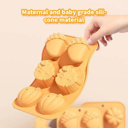 Pumpkin Leaf Silicone Molds Thanksgiving Fall Theme Ice Cream Molds for Making Soap Muffins Chocolates Squirrels Cake Decoration