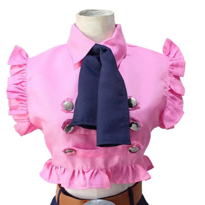 Cosplay Anime Girl Plays Original Sin Cosplay Cute Heroine Pink Shirt Short Skirt Suit Office Daily Short Skirt Comic Exhibition