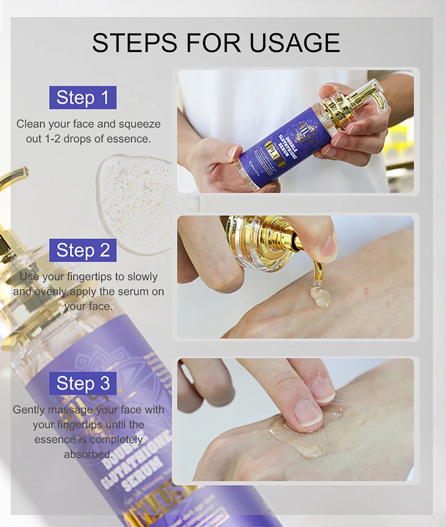 AILKE Double Glutathione Plus Moisturizing Hydrating Body & Skin Whiten Lotion, Bleaching Lotion for Women & Men With Pump