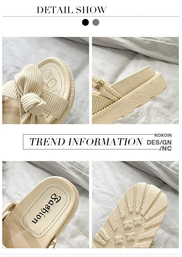 Women Sandalias Mujer Summer Fairy Style 2023 New Fashion Student Platform Roman Lady Sands Flat Shoes Cute Slippers