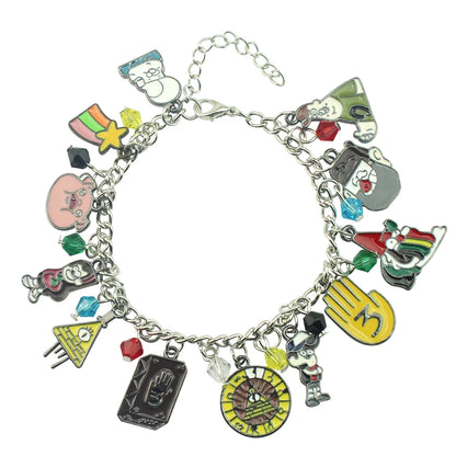 Adventure Animation Gravity Falls Enamel Charm Bracelet Comedy Anime Cartoon Metal Jewellery Accessory Children Gifts