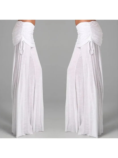 EtherealBe women's medieval cosplay pants in white with elegant draping and flowing design