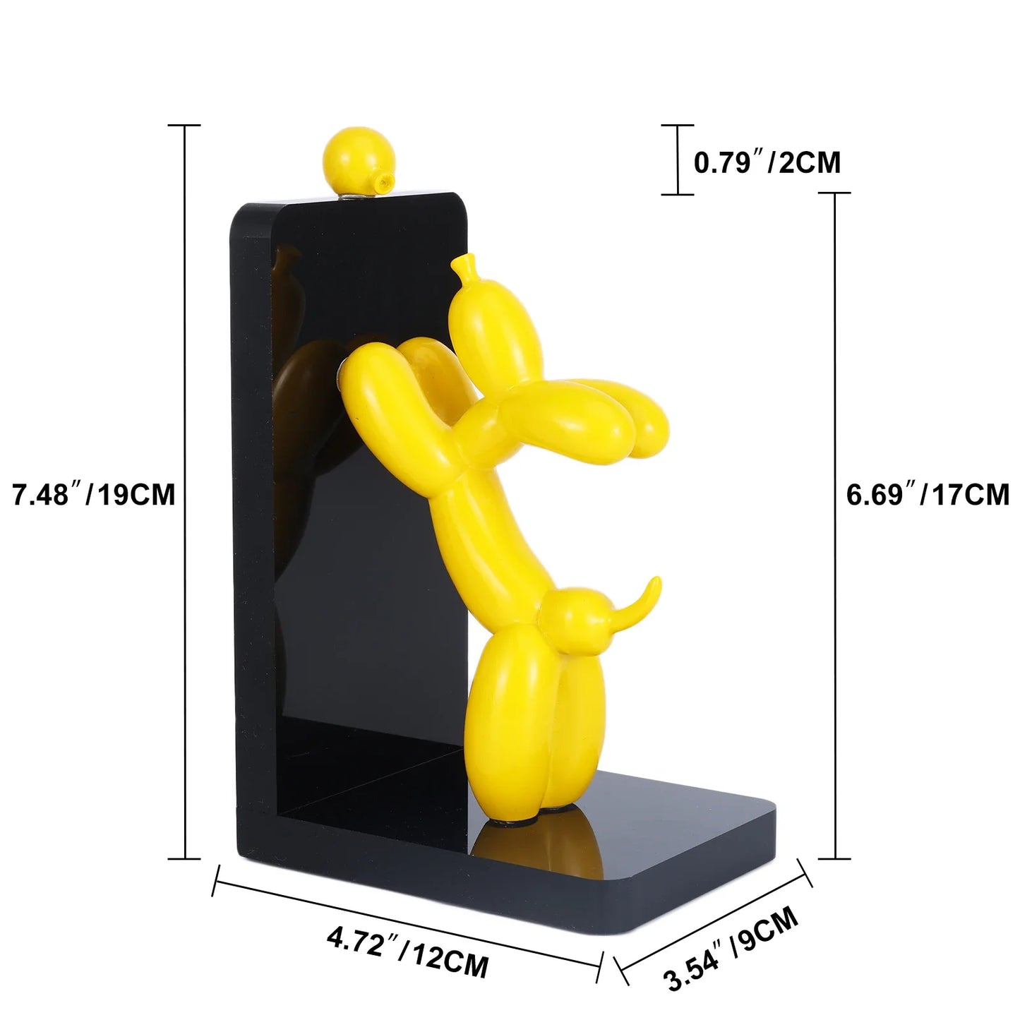 Resin Balloon Dog Book Ends Home Decor Modern Dog Stature Bookends Shelves Hold Books Heavy Duty Book Holder Stopper for Shelf