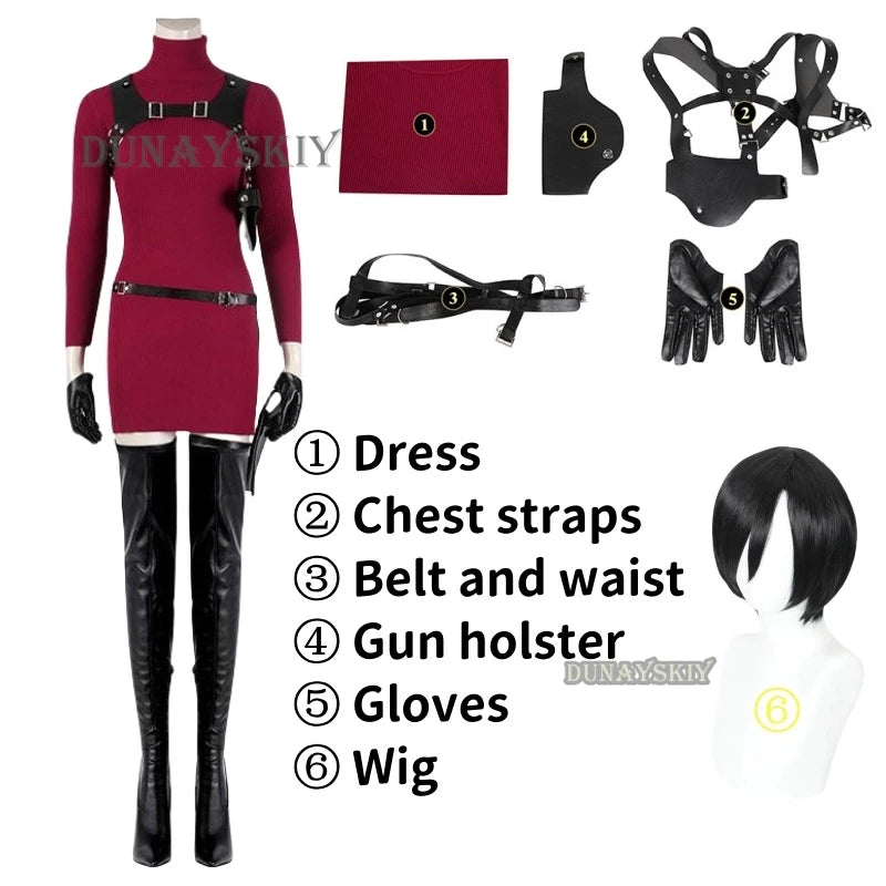 EtherealBe Resident Evil Ada Wong Cosplay Costume Set