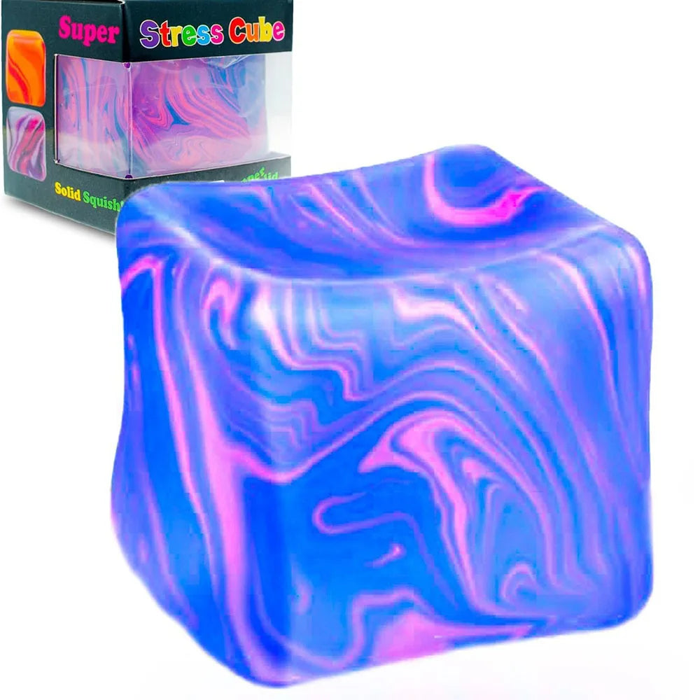Needoh Nice Cube Swirl Sensory Toy with a Super Solid Squish Unique Swirling Color Blend - Ages 3 and Up Party Supplies