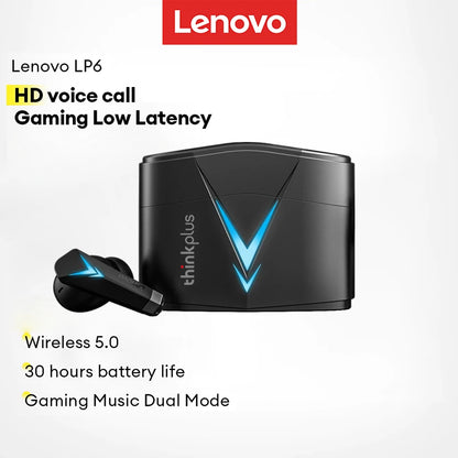 Choice Lenovo LP6 TWS Wireless Bluetooth Earphone  Low latency Dual Mode Music&Gaming Headphone Long Battery Life Earbuds