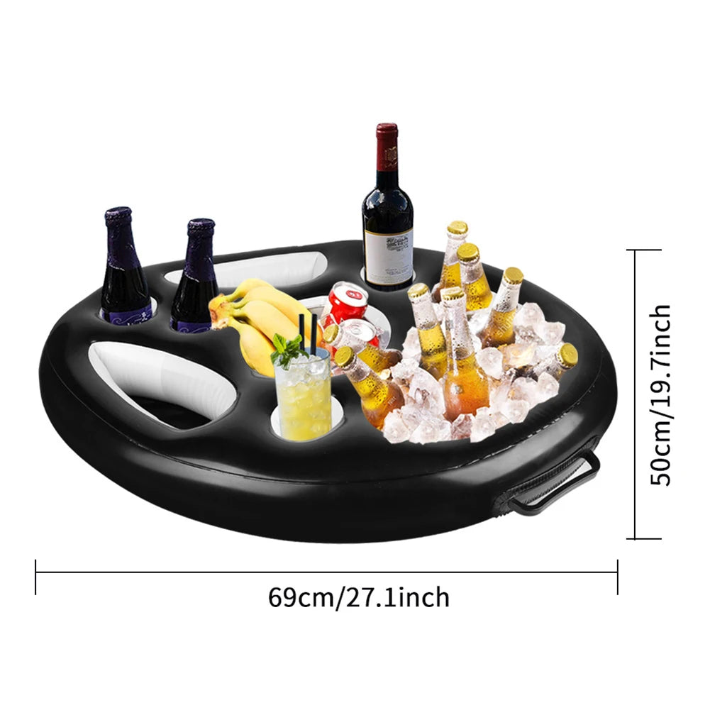 Summer Party Bucket Cup Holder Inflatable Swimming Pool Float Beer DrinkHolder Multifunctional Table Tray Beach Pool Accessories