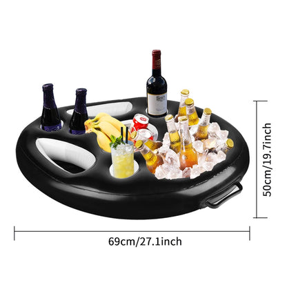 Summer Party Bucket Cup Holder Inflatable Swimming Pool Float Beer DrinkHolder Multifunctional Table Tray Beach Pool Accessories