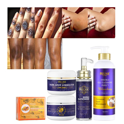 AILKE Glutathione 5-in-1 Women Skin Care Kit, With Body Lotion,  Serum, Stains Removal Cream, Body Cream, Brightening Soap
