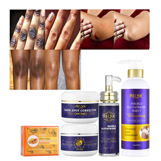 AILKE Glutathione 5-in-1 Women Skin Care Kit, With Body Lotion,  Serum, Stains Removal Cream, Body Cream, Brightening Soap