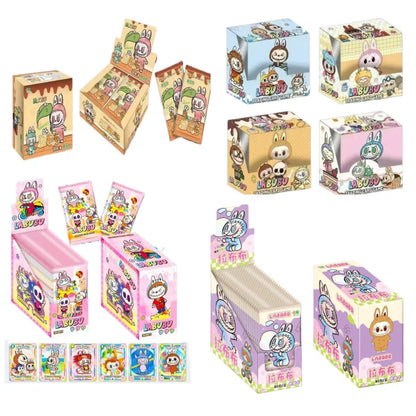 New Labubu Card Anime Cute Bubble Mart QR UR SSR SR  Flash Thick Card Board Game Children's Toy Gifts
