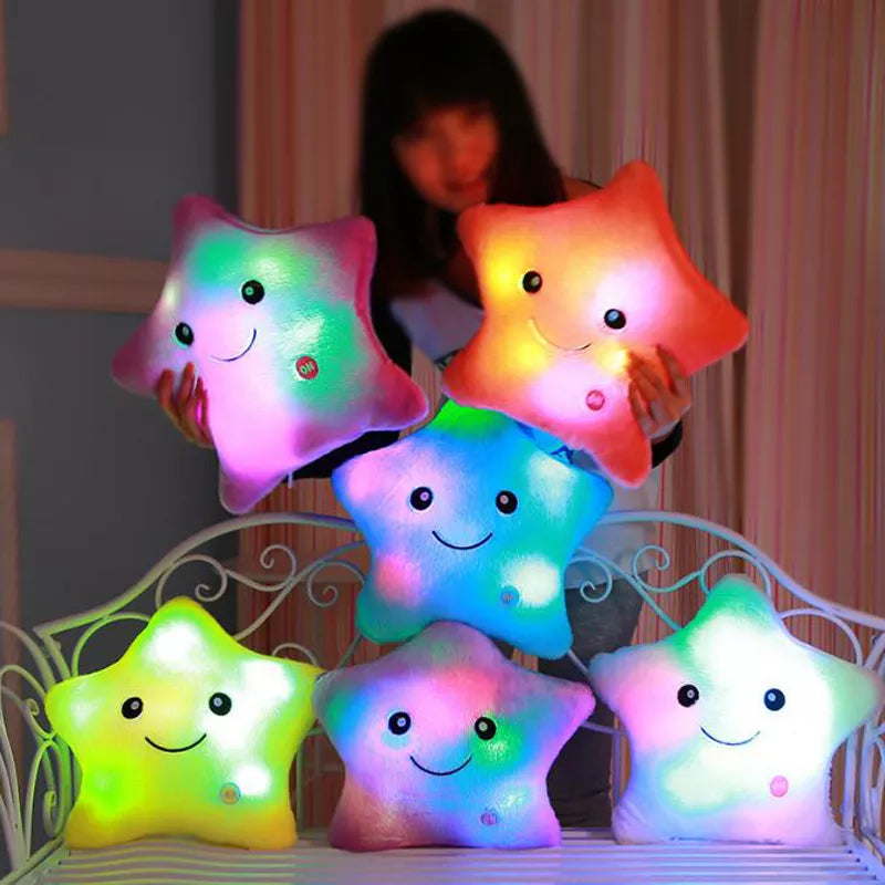 Luminous Pillow Christmas Toys, Led Light Pillow,plush Pillow, Hot Colorful Stars,kids  Birthday Gift YYT214
