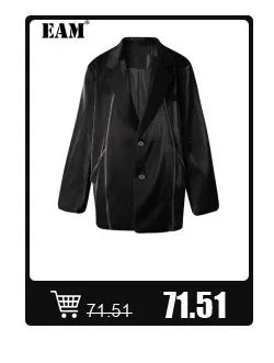 [EAM] Orange Big Size Casual Knitting Cardigan Sweater Lapel Long Sleeve Women New Fashion Tide Spring Autumn 2026 1DJ3315