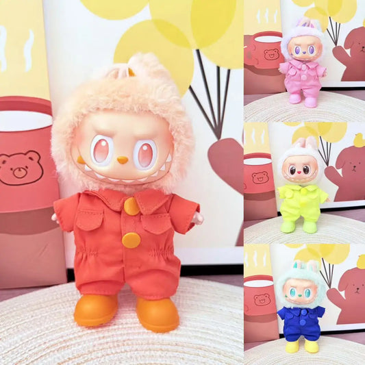 Clothes For Labubu 17cm Outfit Accessories for The Monster Korea Kpop Labubu Idol V1 V2 V3 Commando Jacket Clothing Pendant Mp5