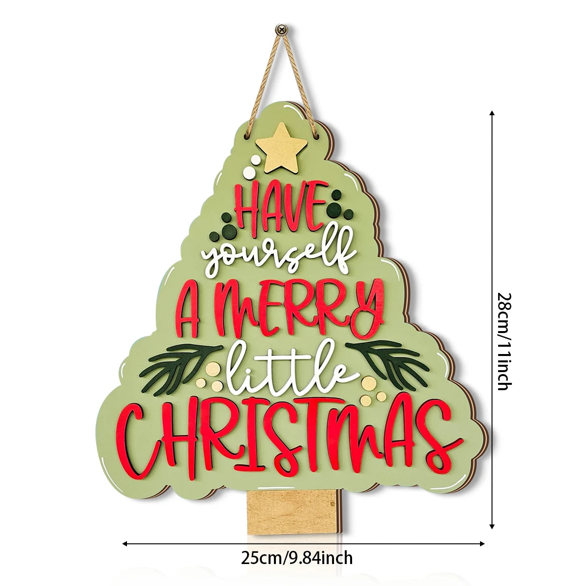 Christmas - themed Wooden Sign with "Have Yourself a Merry Little Christmas"