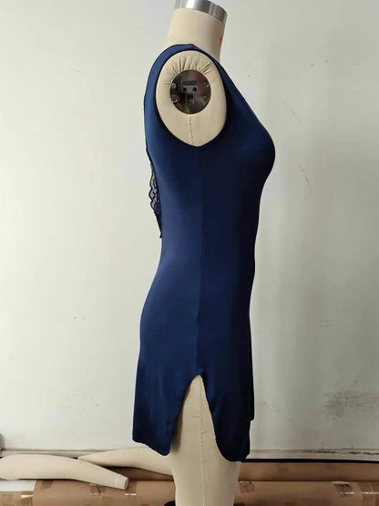 Fashion Casual Nightdress American Spice V-neck Sleeveless Dress Can Be Worn Outside The Home Wear Night Wear