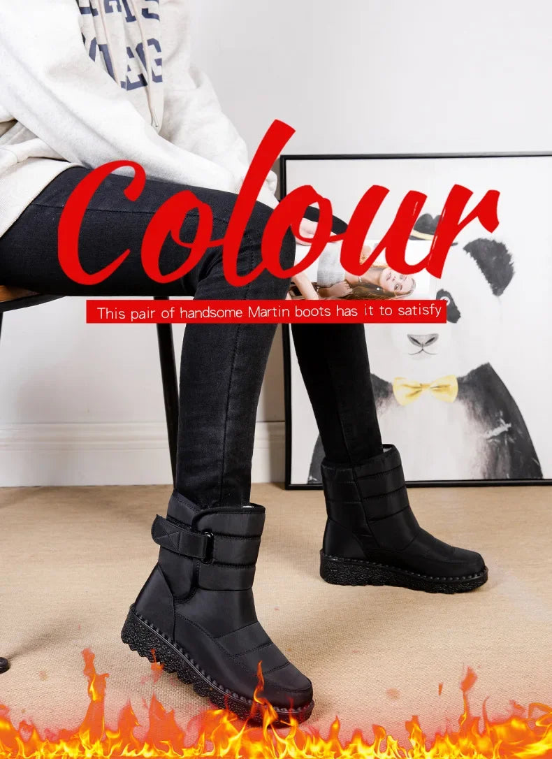 Waterproof Winter Boots for Women 2025 New Faux Fur Long Plush Snow Boots Woman Platform Shoes Warm Cotton Couples Ankle Boots
