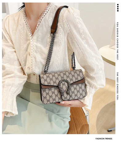 Fashion Popular Women's Bag Trend Brand Retro Chain Shoulder Bag High Quality Ladies Crossbody Bag Designer Luxury Handbag