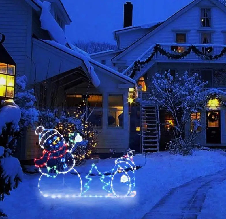 Christmas Snowman Lighted Decor Fun Animated Tree Snowman Light Holiday Gift Idea