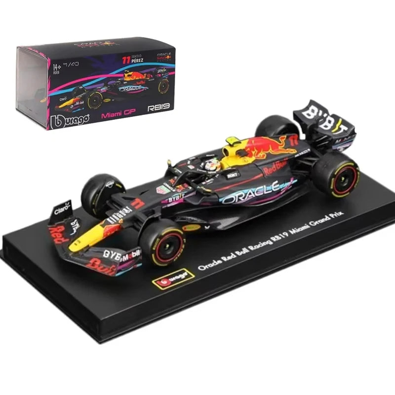 Bburago 1:43 Red Bull F1 Rb19 Las Vegas Miami 1 Verstappen 11 Perez Alloy Scaled Die-Cast Car Model Toys Collection Kid Gift