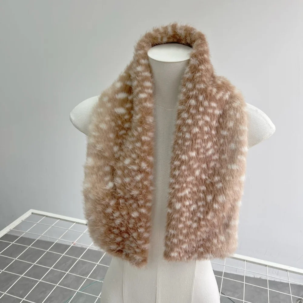 Winter Harajuku Elk Plush Scarf Christmas Gift Padded Warm Scarf Antlers Hairband Cosplay Cute New Year decoration Accessories