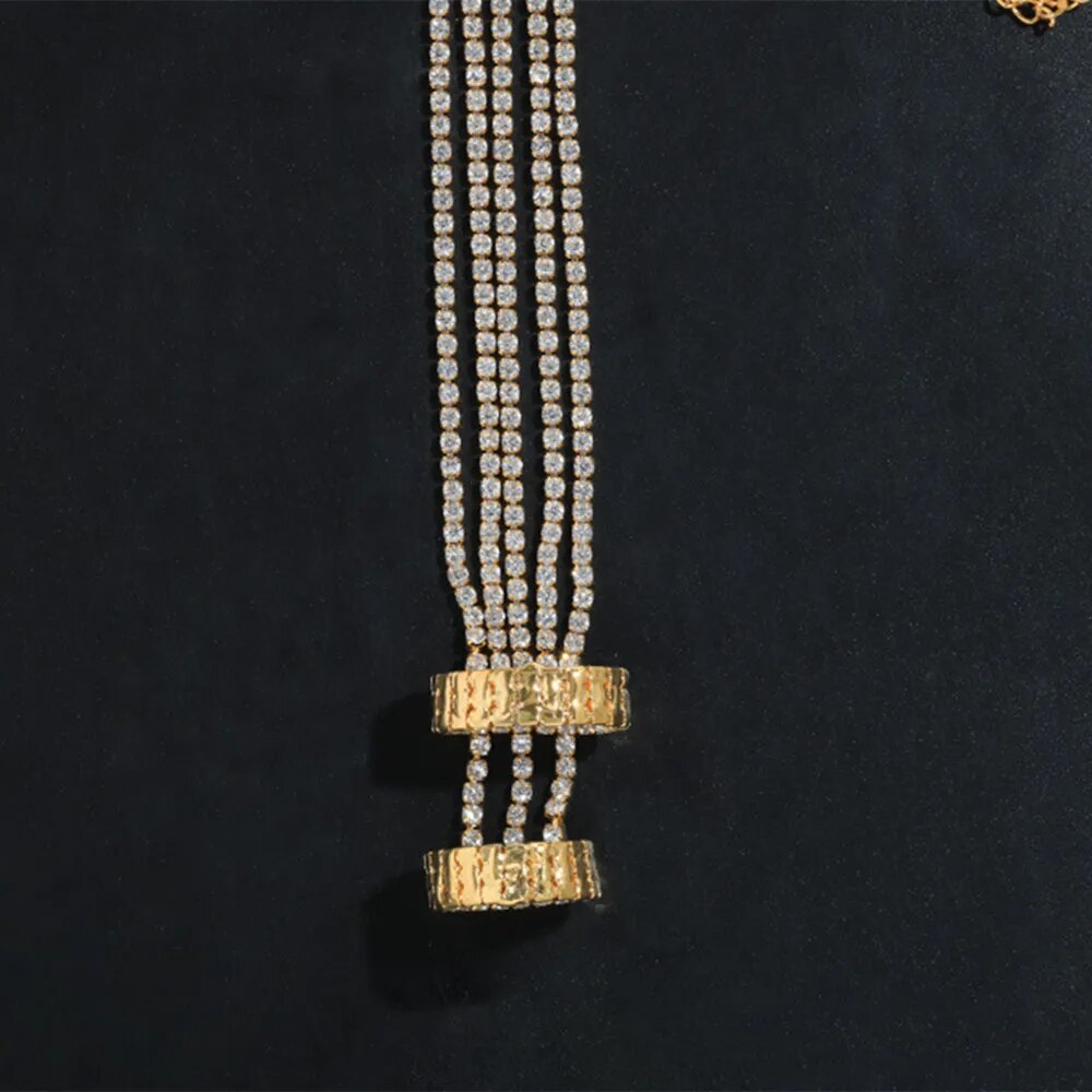 INS Shiny Crystal Multiple Rows Hand Finger Bracelets Jewelry for Women Rhinestone Charm Finger Rings Wrist Chain Bracelet Gift