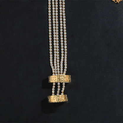 INS Shiny Crystal Multiple Rows Hand Finger Bracelets Jewelry for Women Rhinestone Charm Finger Rings Wrist Chain Bracelet Gift