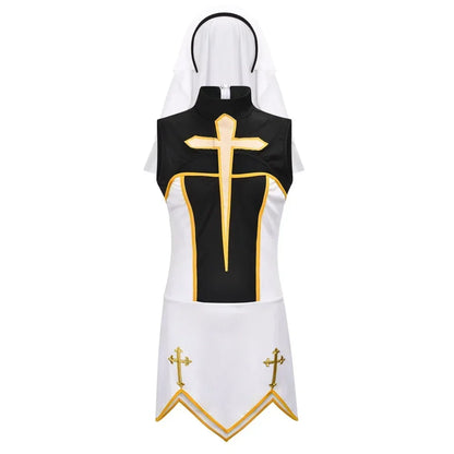 Women's Sexy Nun Cosplay Costume Carnival Halloween Fantasia Fancy Dress