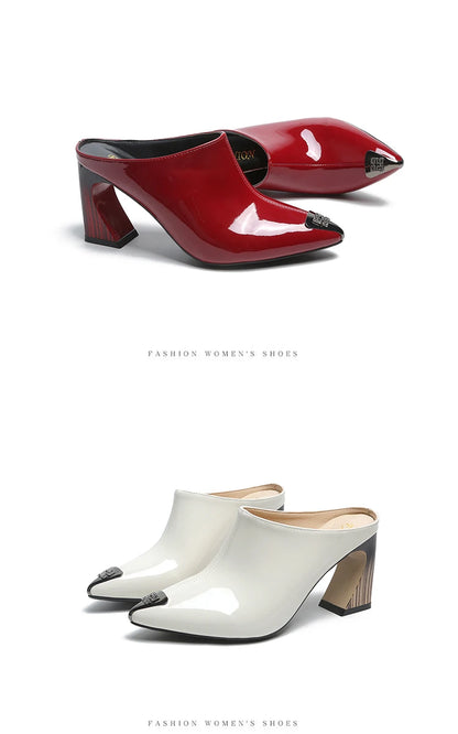 Sandalias Summer 2022 New Women Slipper High Heel Sandal Shoes Ladies High Quality PU Leather Slides Pumps Women