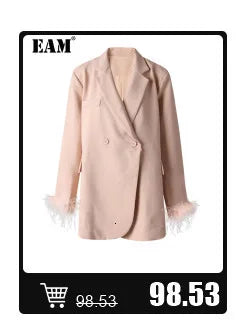 [EAM] Orange Big Size Casual Knitting Cardigan Sweater Lapel Long Sleeve Women New Fashion Tide Spring Autumn 2026 1DJ3315